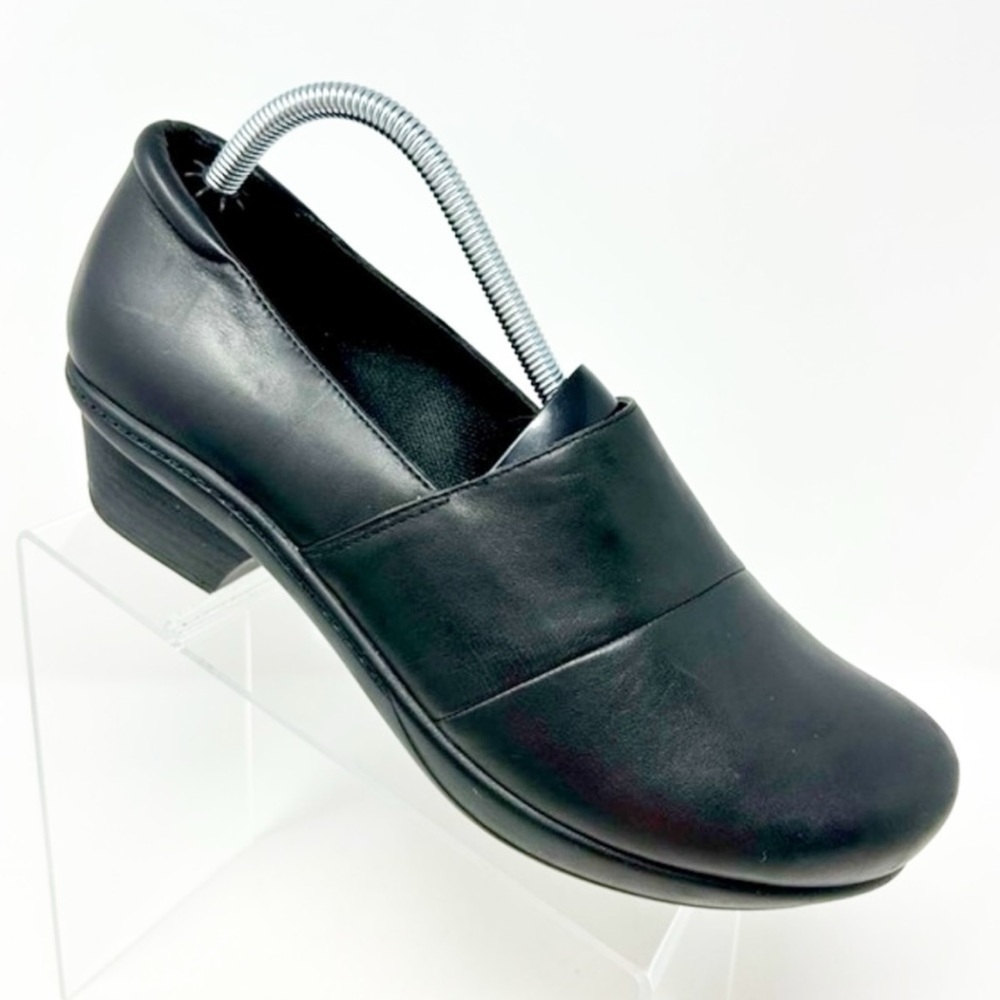 Abeo Camden Slip On Non-Slip Black Leather Work Comfort Clogs Size 10